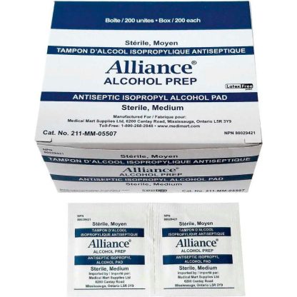 Sterile Alcohol Prep Pads 200 per box