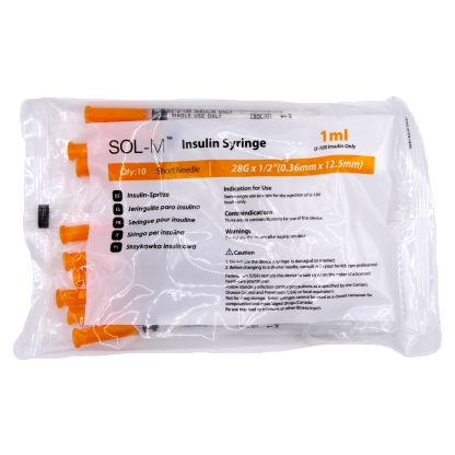 Insulin Syringe 28G 1/2 inch 1ml 10 Pack (Easy Touch/ SOL-M/ BD) - Image 2