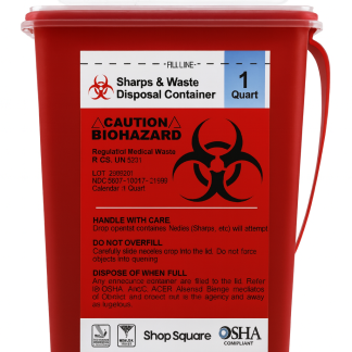 Sharps Container 1Qt (Red or Yellow)