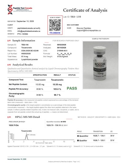 Tesamorelin 10mg (Single Vial or Bundle and Save) - Image 2