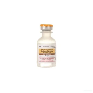 Bacteriostatic Saline (0.9% NaCl) USP | 30mL DO NOT USE WITH GLPs. Can be used to make peptide nasal sprays or reconstitution of certain peptides. For injection Pfizer Bacteriostatic Water is preferred due to the reaction of the salt in the saline with certain peptides.