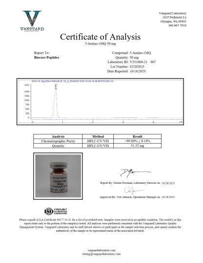 5-Amino-1MQ 50mg 5ml Vial (5ml version is no longer in production...see the 3ml version) - Image 2