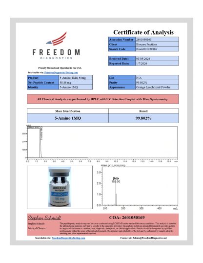 5-Amino-1MQ 50mg 5ml Vial (5ml version is no longer in production...see the 3ml version) - Image 3