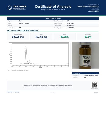 NAD+ 500mg (Buffered) Single Vial or Bundle and Save - Image 2