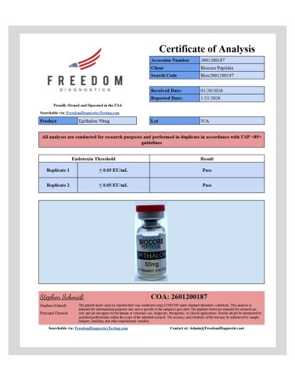 Epithalon 50mg (See 10ml vial version, 3ml no longer in production) - Image 3