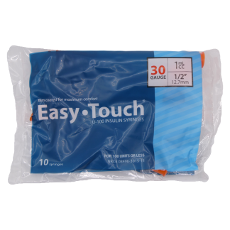 Insulin Syringe EasyTouch 30 Gauge 1CC 1/2"