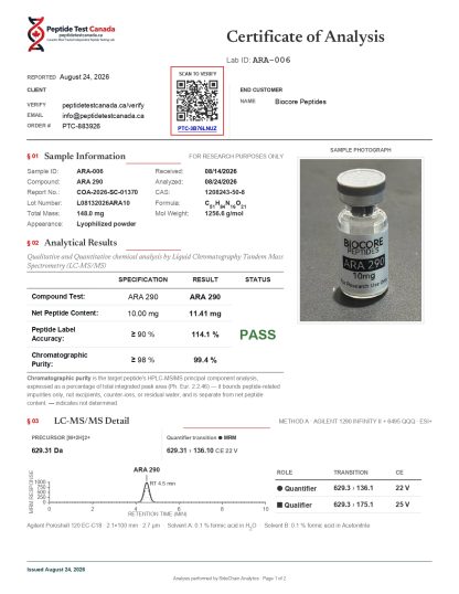 ARA-290 10mg (Requires PBS to reconstitute) - Image 3