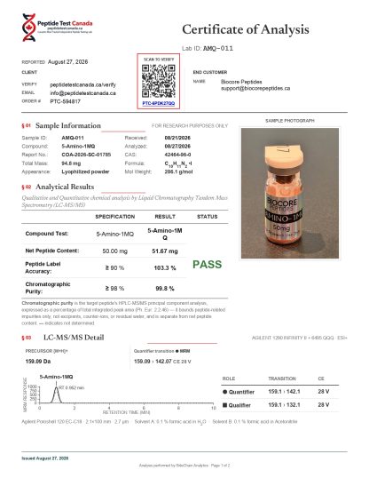 5-Amino-1MQ 50mg 3ml Vial - Image 2